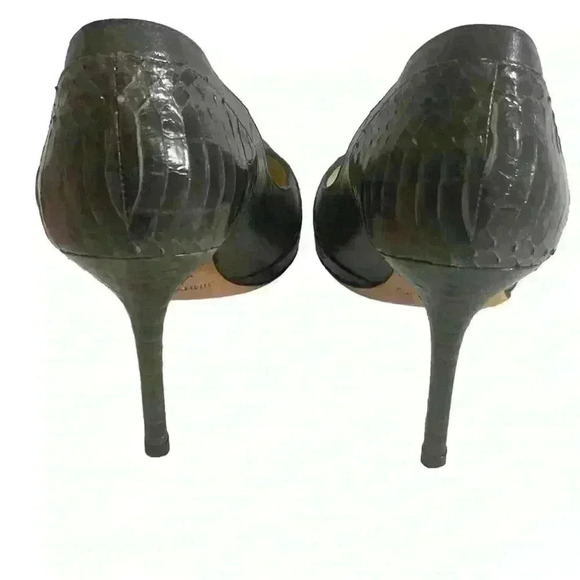 Jimmy Choo Watson Women’s Gray Leather Purple Snakeskin Pumps Size EUR 37/US 7 - Picture 4 of 12